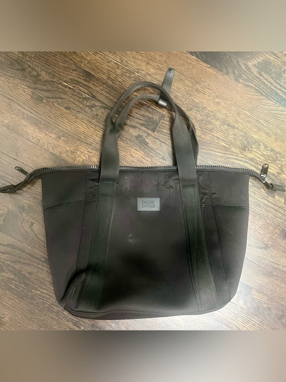 Dagne Dover Black Large Nylon Travel Work Tote Bag Laptop Carryall